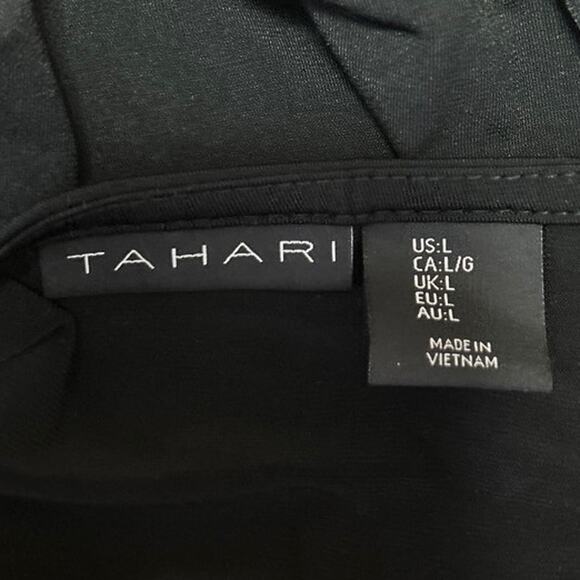 Tahari Black Long Sleeve V Neck Faux Button Up Corset Bustier Blouse Top Size L - Picture 3 of 4